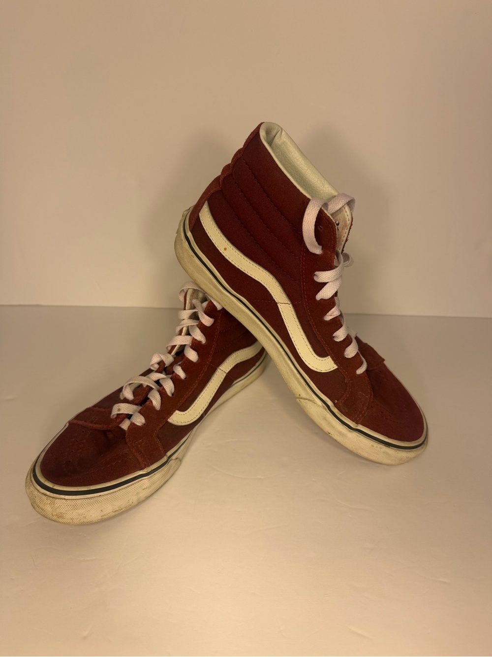 Vans Sk8-Hi Tops - Burgundy / Maroon - Size 7 Men / 8.5 Women